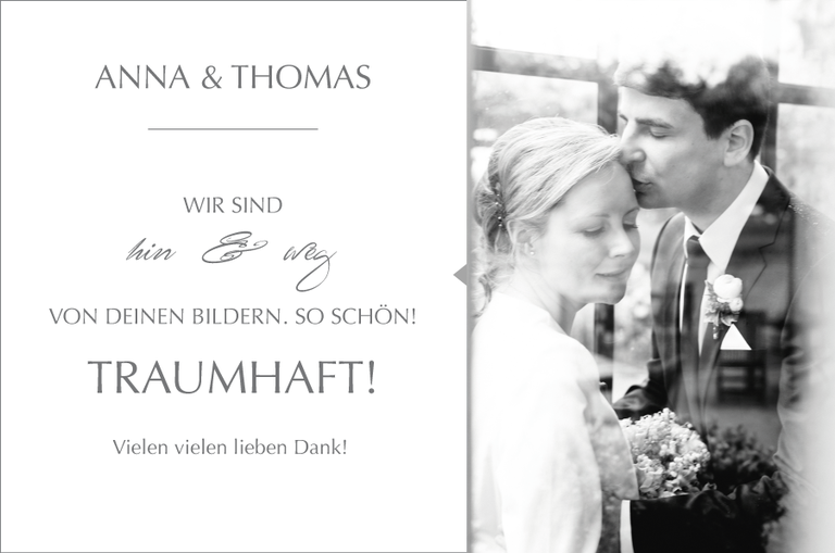 Schöne Worte zu Monika Schweighardt Photography's Arbeit von Anna & Thomas